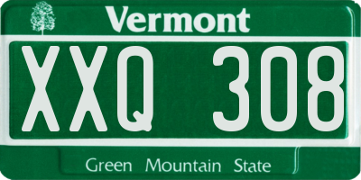 VT license plate XXQ308
