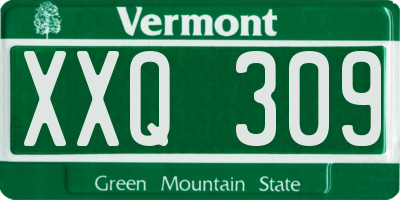 VT license plate XXQ309