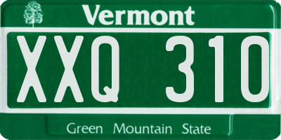 VT license plate XXQ310