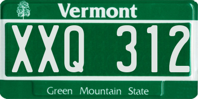 VT license plate XXQ312