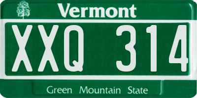 VT license plate XXQ314