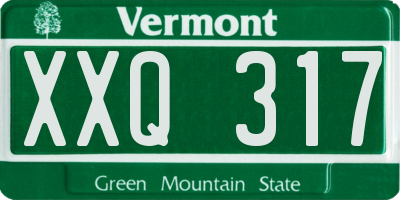 VT license plate XXQ317