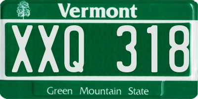 VT license plate XXQ318