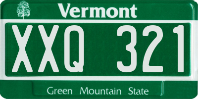 VT license plate XXQ321