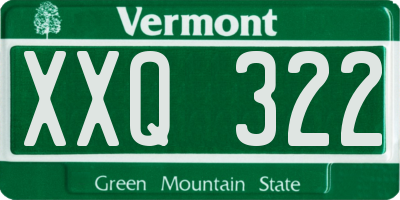 VT license plate XXQ322