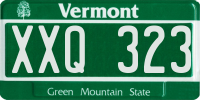 VT license plate XXQ323