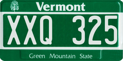 VT license plate XXQ325
