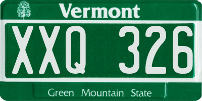 VT license plate XXQ326