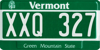 VT license plate XXQ327