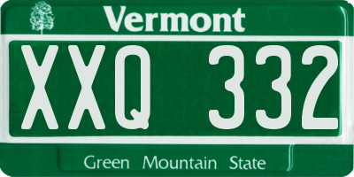 VT license plate XXQ332