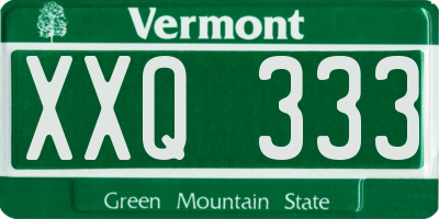 VT license plate XXQ333