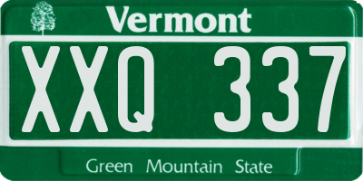 VT license plate XXQ337