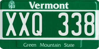 VT license plate XXQ338