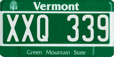 VT license plate XXQ339