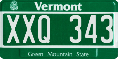 VT license plate XXQ343