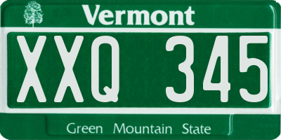 VT license plate XXQ345