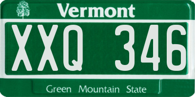 VT license plate XXQ346