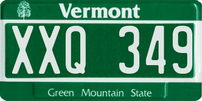 VT license plate XXQ349