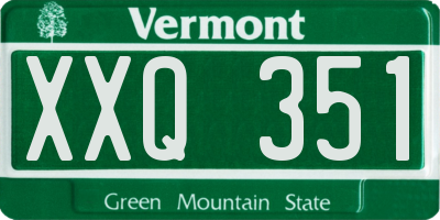 VT license plate XXQ351
