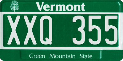 VT license plate XXQ355