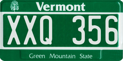 VT license plate XXQ356