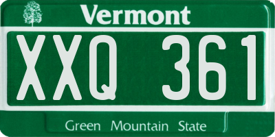 VT license plate XXQ361