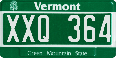 VT license plate XXQ364