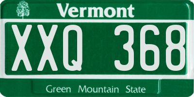 VT license plate XXQ368