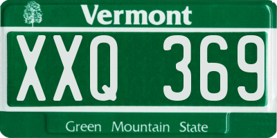 VT license plate XXQ369