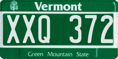 VT license plate XXQ372