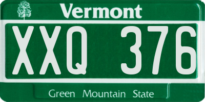 VT license plate XXQ376