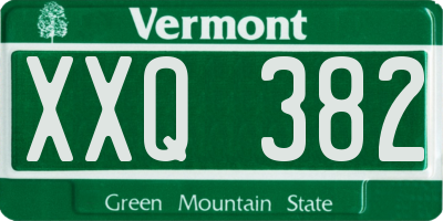 VT license plate XXQ382