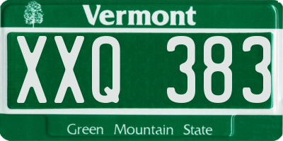 VT license plate XXQ383
