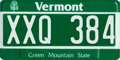 VT license plate XXQ384