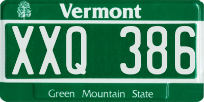VT license plate XXQ386