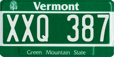 VT license plate XXQ387