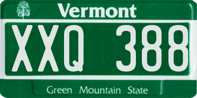 VT license plate XXQ388