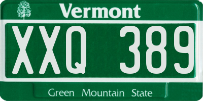 VT license plate XXQ389