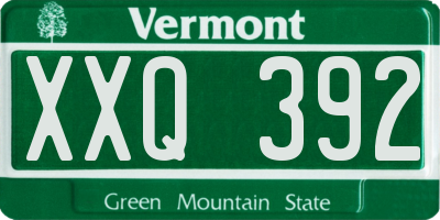 VT license plate XXQ392