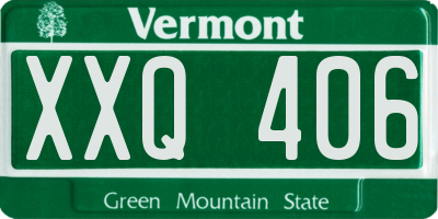 VT license plate XXQ406