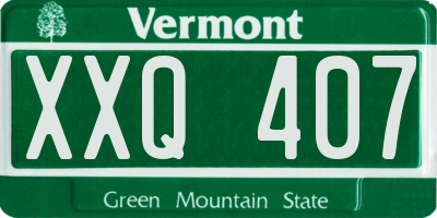 VT license plate XXQ407