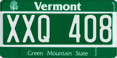 VT license plate XXQ408