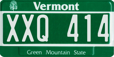 VT license plate XXQ414