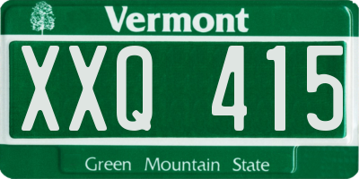 VT license plate XXQ415