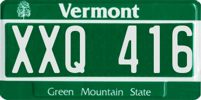 VT license plate XXQ416
