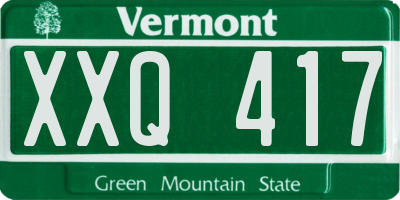 VT license plate XXQ417