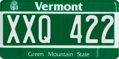 VT license plate XXQ422