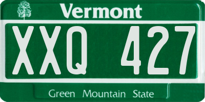 VT license plate XXQ427