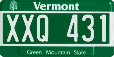 VT license plate XXQ431
