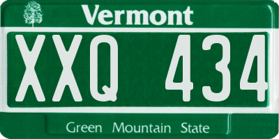 VT license plate XXQ434